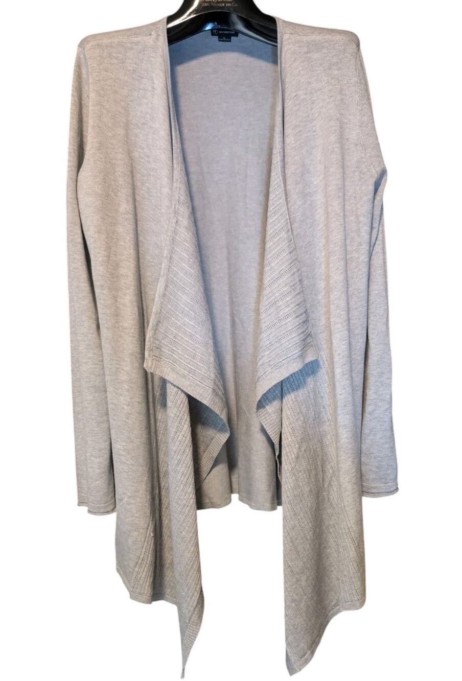 New Directions Light Gray Women XL Open Cardigan Holiday Layering